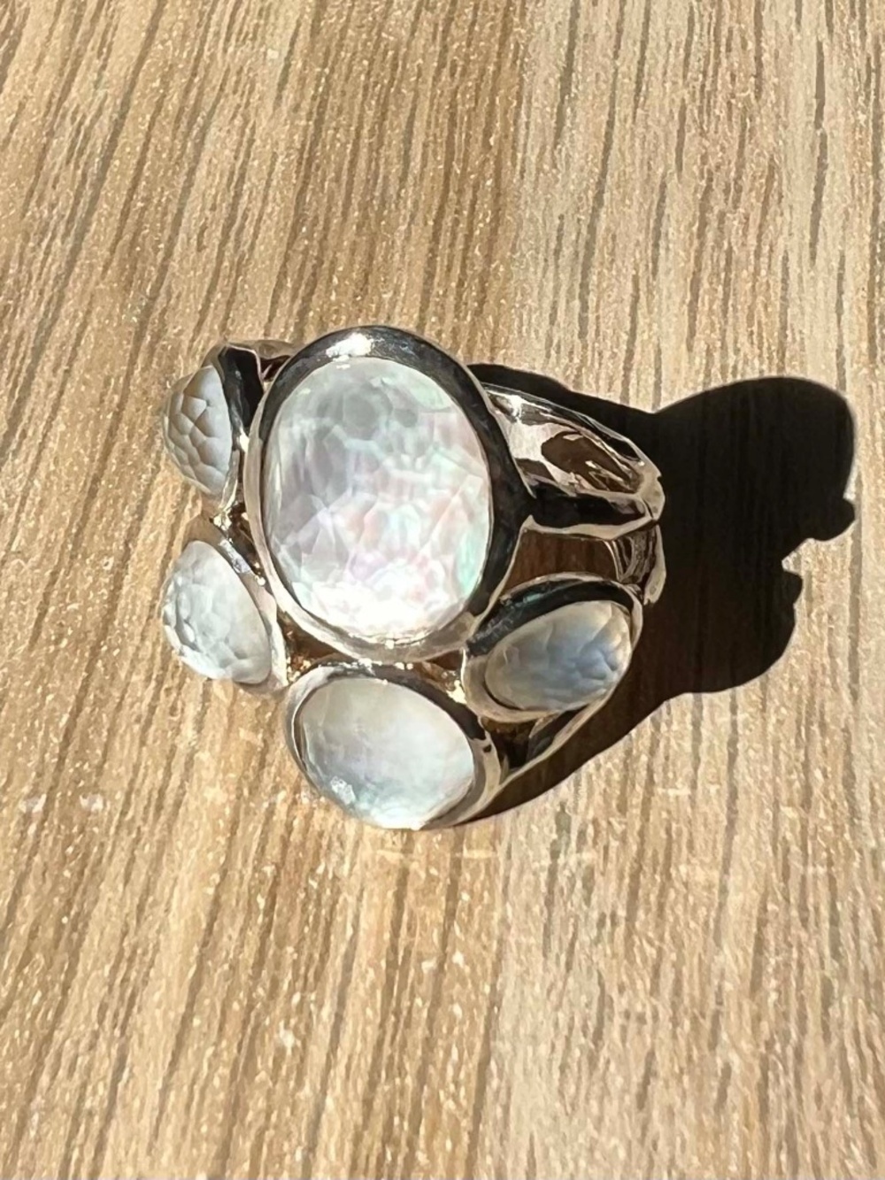 $695 Ippolita Sterling Silver MOP Cluster Rock Candy Lollipop Statement Ring 6.5